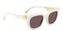 Shop ETRO Bold Pegaso Rectangle Sunglasses in Beige online.