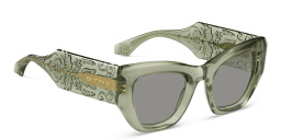 Shop ETRO Paisley Rectangle Sunglasses in Green online.