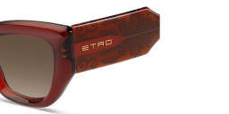 Shop ETRO Paisley Rectangle Sunglasses in Brick online.