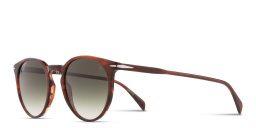 Shop DAVID BECKHAM Timeless Icons Round Sunglasses in Brown online.