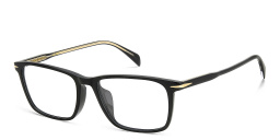 Shop DAVID BECKHAM Timeless Icons Rectangle Eyeglasses in Black online.