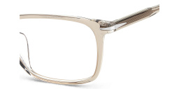 Shop DAVID BECKHAM Timeless Icons Rectangle Eyeglasses in Beige Crystal online.
