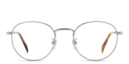 Shop DAVID BECKHAM Timeless Icons Panthos Eyeglasses in Silver online.
