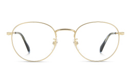 Shop DAVID BECKHAM Timeless Icons Panthos Eyeglasses in Matte Gold online.
