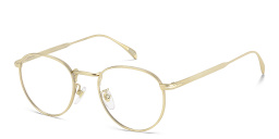 Shop DAVID BECKHAM Timeless Icons Panthos Eyeglasses in Matte Gold online.