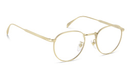 Shop DAVID BECKHAM Timeless Icons Panthos Eyeglasses in Matte Gold online.
