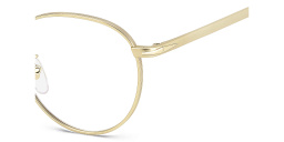 Shop DAVID BECKHAM Timeless Icons Panthos Eyeglasses in Matte Gold online.