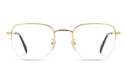 Shop DAVID BECKHAM Timeless Icons Half-Rim Irregular Eyeglasses in Gold online.