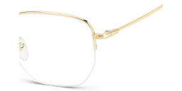 Shop DAVID BECKHAM Timeless Icons Half-Rim Irregular Eyeglasses in Gold online.