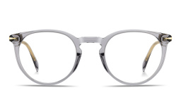Shop DAVID BECKHAM Timeless Icons Panthos Eyeglasses in Grey online.