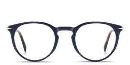 Shop DAVID BECKHAM Timeless Icons Panthos Eyeglasses in Blue online.