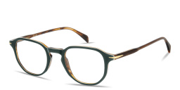 Shop DAVID BECKHAM Talisman Irregular Eyeglasses in Green online.