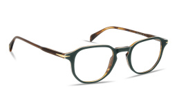 Shop DAVID BECKHAM Talisman Irregular Eyeglasses in Green online.