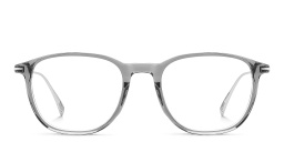 Shop DAVID BECKHAM Timeless Icons Square Eyeglasses in Grey Ruthenium online.