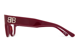 Shop BALENCIAGA BB Logo Cat-Eye Eyeglasses in Burgundy online.