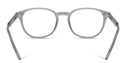 Shop GIORGIO ARMANI Logo Panthos Eyeglasses in Transparent Grey online.