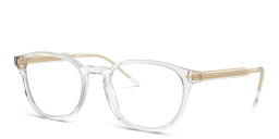 Shop GIORGIO ARMANI Logo Panthos Eyeglasses in Crystal online.