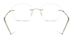 GIORGIO ARMANI Logo Rimless Panthos Eyeglasses in Matte Pale Gold – Product Photo 4