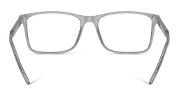 Shop GIORGIO ARMANI Logo Wide Rectangle Eyeglasses in Transparent Grey online.