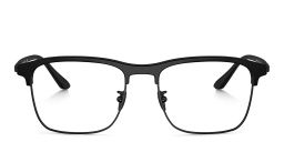 GIORGIO ARMANI Logo Rectangle Eyeglasses in Matte Black – Product Photo 1