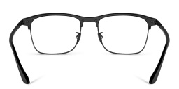 GIORGIO ARMANI Logo Rectangle Eyeglasses in Matte Black – Product Photo 4