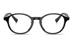 Shop BRUNELLO CUCINELLI Logo Unisex Round Eyeglasses in Black online.