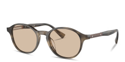 Shop BRUNELLO CUCINELLI Logo Unisex Round Eyeglasses in Havana online.