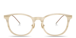 Shop BRUNELLO CUCINELLI Sartorial Sunset Unisex Round Eyeglasses in Beige online.