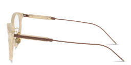 Shop BRUNELLO CUCINELLI Sartorial Sunset Unisex Round Eyeglasses in Beige online.