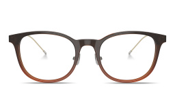Shop BRUNELLO CUCINELLI Sartorial Sunset Unisex Round Eyeglasses in Brown online.