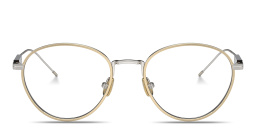 Shop BRUNELLO CUCINELLI Sartorial Sunset Unisex Round Eyeglasses in Gold online.