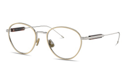 Shop BRUNELLO CUCINELLI Sartorial Sunset Unisex Round Eyeglasses in Gold online.