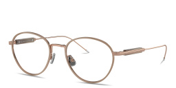 Shop BRUNELLO CUCINELLI Sartorial Sunset Unisex Round Eyeglasses in Rose Gold online.