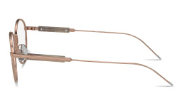 Shop BRUNELLO CUCINELLI Sartorial Sunset Unisex Round Eyeglasses in Rose Gold online.