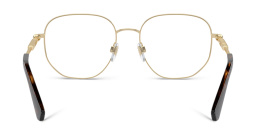 Shop BURBERRY Logo Irregular Eyeglasses in Light Gold online.