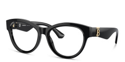 Shop BURBERRY TB Motif Round Eyeglasses in Black online.
