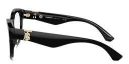 Shop BURBERRY TB Motif Round Eyeglasses in Black online.