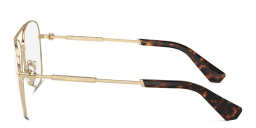 Shop BURBERRY Logo Wide Pilot Eyeglasses in Light Gold online.