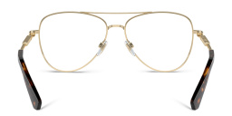 Shop BURBERRY Logo Wide Pilot Eyeglasses in Light Gold online.