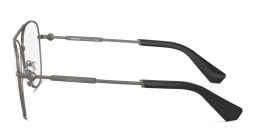 Shop BURBERRY Logo Wide Pilot Eyeglasses in Gunmetal online.