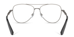Shop BURBERRY Logo Wide Pilot Eyeglasses in Gunmetal online.