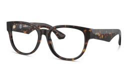 Shop BURBERRY Logo Panthos Eyeglasses in Dark Havana online.