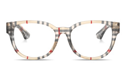 Shop BURBERRY Logo Panthos Eyeglasses in Vintage Check online.