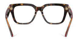 Shop BURBERRY TB Motif Square Eyeglasses in Dark Havana online.