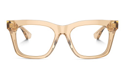 Shop BURBERRY Logo Square Eyeglasses in Light Brown online.