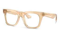Shop BURBERRY Logo Square Eyeglasses in Light Brown online.