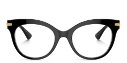 Shop Dolce & Gabbana Logo Cat-Eye Eyeglasses in Black online.