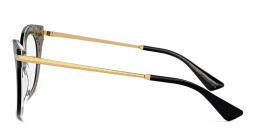 Shop Dolce & Gabbana Logo Cat-Eye Eyeglasses in Black online.