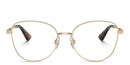 Dolce & Gabbana Logo Wide Butterfly Eyeglasses in Light Gold – Product Photo 1