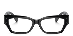 Dolce & Gabbana Logo Rectangle Eyeglasses in Black – Product Photo 1